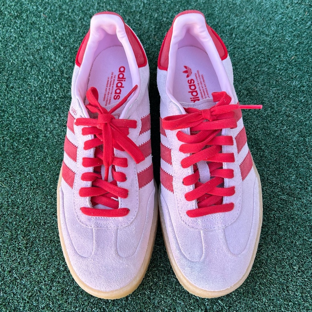 NWT Adidas Samba Sneaker Suede Leather Clear Pink Better Scarlet Red Gum 10.5 - Picture 2 of 14